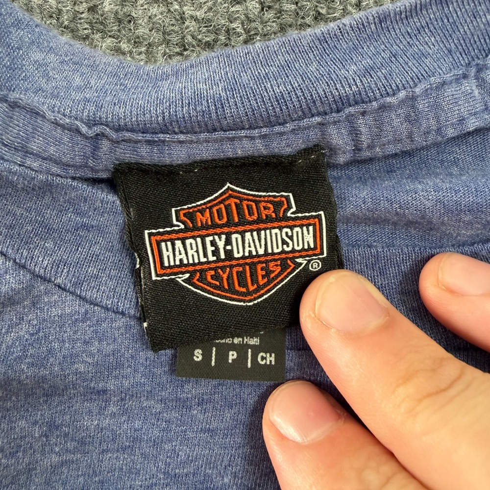 Harley-Davidson St Augustine T Shirt Mens Small Blue Pirate Skeleton Adamec FL - Picture 3 of 7